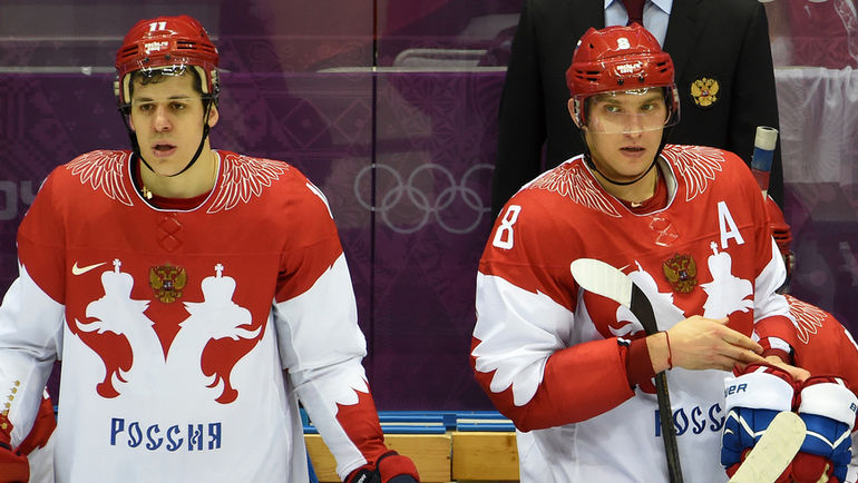 Евгений МАЛКИН (слева) и Александр ОВЕЧКИН на Олимпиаде в Сочи. Фото Александр ФЕДОРОВ, "СЭ"