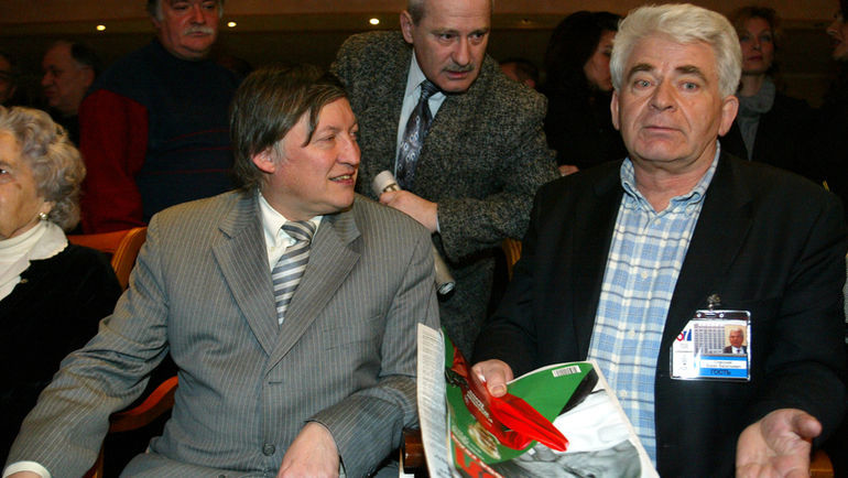 2004 год. Москва. Анатолий КАРПОВ и Борис СПАССКИЙ. Фото Александр ФЕДОРОВ,