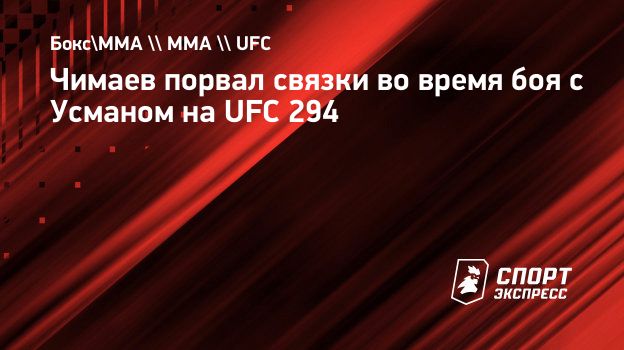 Чимаев порвал связки во время боя с Усманом на UFC 294. Спорт-Экспресс