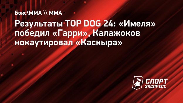 Результаты TOP DOG 24: «Имеля» победил «Гарри», Калажоков нокаутировал  «Каскыра». Спорт-Экспресс