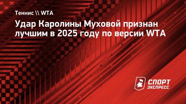 Удар Муховой признан лучшим в 2025 году по версии WTA