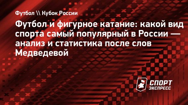 Футбол и фигурное катание: какой вид спорта самый популярный в России —  анализ и статистика после слов Медведевой. Спорт-Экспресс