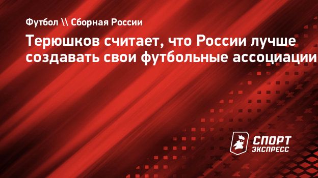 Терюшков считает, что России лучше создавать свои футбольные ассоциации.  Спорт-Экспресс