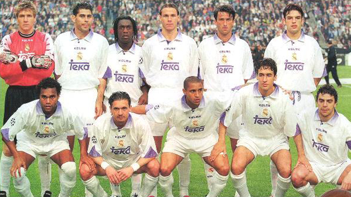 19 мая 1998. Реал Мадрид 1997-1998. Реал Мадрид 1997-98. Реал победитель Лиги чемпионов 1997/1998. Роберто Карлос Реал Мадрид 1997/98.