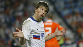 21 июня 2008 года. Базель. Россия - Голландия - 3:1. Андрей АРШАВИН - лучший игрок лучшего матча в истории сборной России: команда Гуса Хиддинка побеждает Голландию в четвертьфинале Евро-2008.