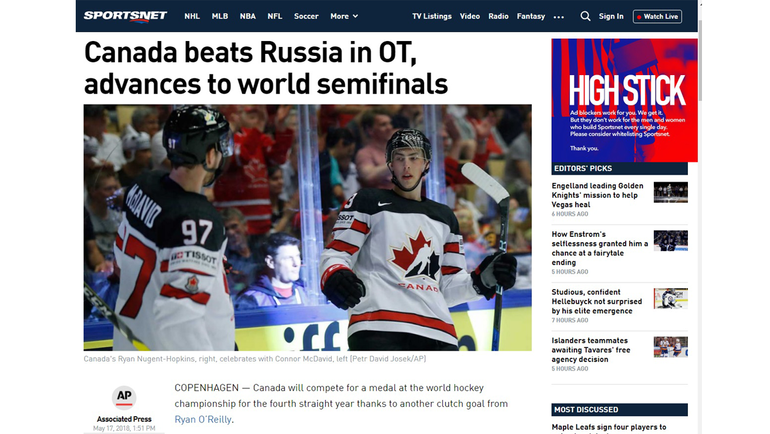 "Канада выглядела лучше на протяжении всей игры". Что пишут о матче с Россией за океаном
