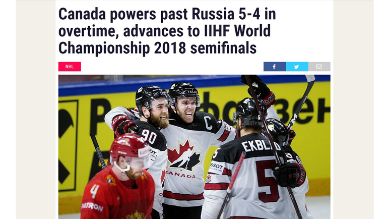 "Канада выглядела лучше на протяжении всей игры". Что пишут о матче с Россией за океаном
