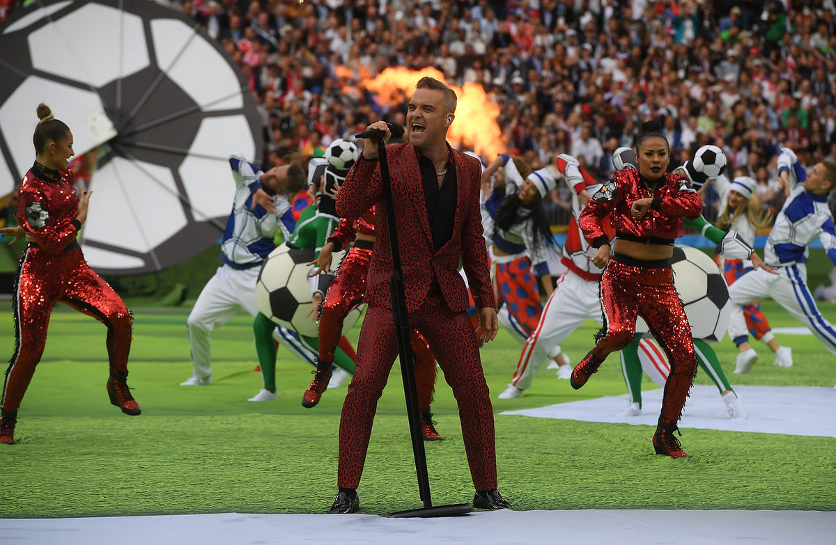 Церемонии открытия чемпионата. Robbie Williams чм2018.