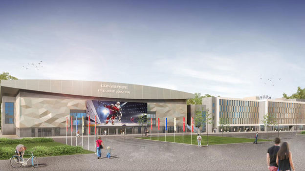 Новую хоккейную арену в Сокольниках представили на выставке в Каннах. Вместимость – 12500 зрителей