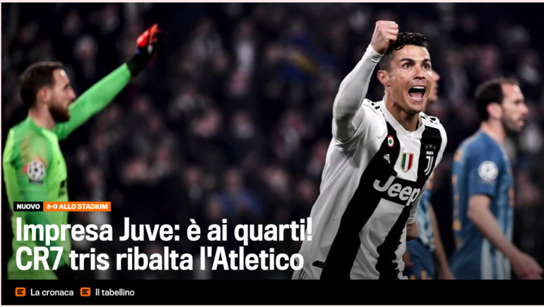    Gazzetta dello Sport   ""  "" (3:0).  ""
