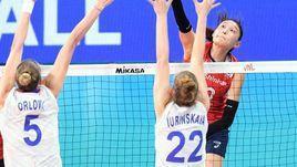 11 июня. Перуджа. Россия – Корея – 3:1. Игровой момент матча.