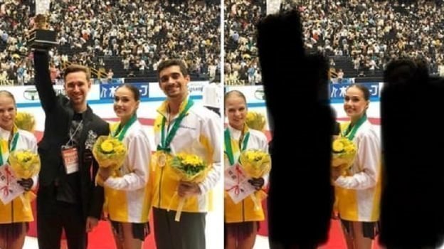 Александра Трусова, Денис Васильев, Алина Загитова и Хавьер Фернандес. Александра Трусова, Денис Васильев, Алина Загитова и Хавьер Фернандес.