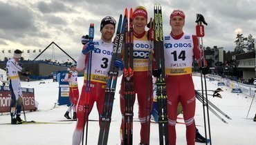 Российский лыжник Большунов выиграл масс-старт на этапе Кубка мира в Швеции
