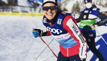 Американка Диггинс выиграла гонку преследования на «Тур де Ски», Ступак — пятая