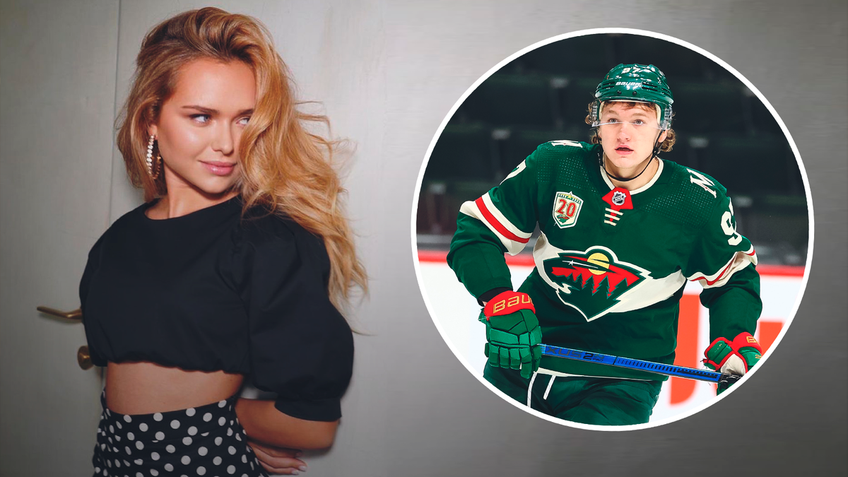 Стеша Маликова и хоккеист.