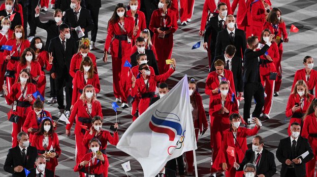 Сборная России на церемонии открытия Олимпиады в Токио. Фото AFP