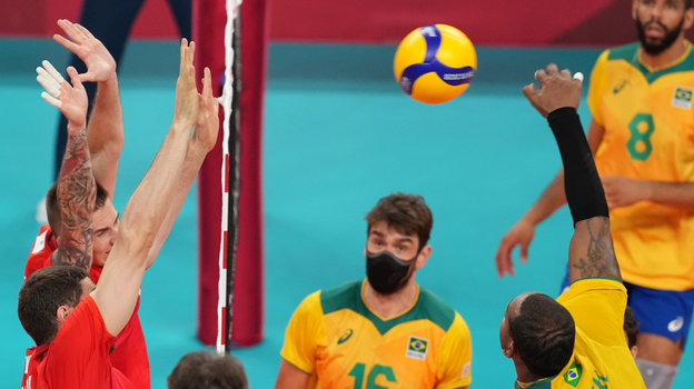 Волейбол мужчины финал россия бразилия. ОИ 2020 полуфинал Россия Бразилия. Сборная Бразилии по волейболу мужская.