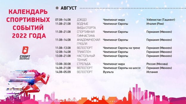 календарь или расписание спортивных соревнований