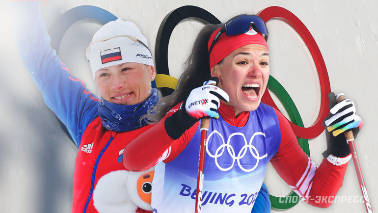 Олимпийская чемпионка по лыжам в розовой