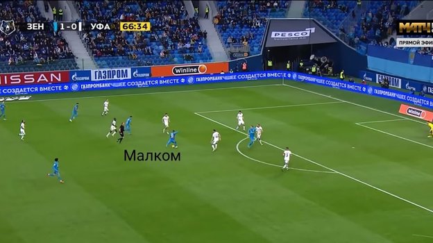 Гол Малкома в матче с «Уфой». Гол Малкома в матче с «Уфой».