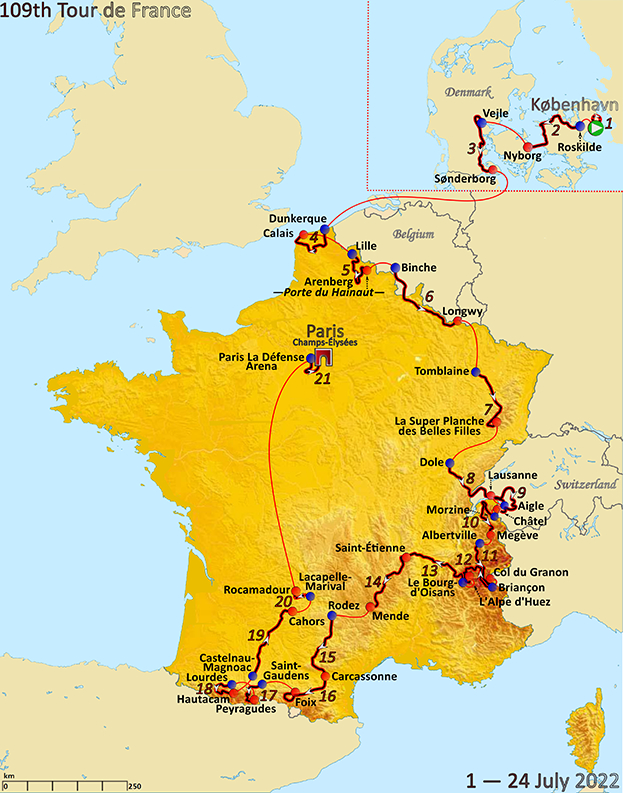 Маршрут "Тур Де Франс".