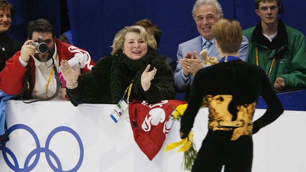 Алексей Ягудин и Татьяна Тарасова в олимпийском Солт-Лейк-Сити в 2002 году. Фото Александр Федоров, "СЭ"