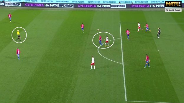 Эпизод матча ЦСКА — «Спартак».