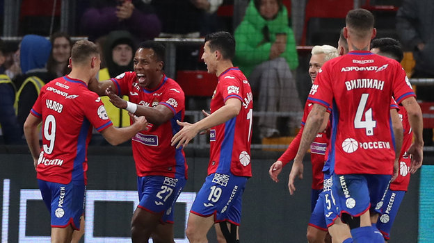 Армейцы празднуют гол Федора Чалова. Фото Александр Федоров, "СЭ"