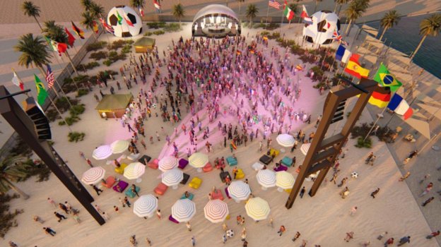Пляжный фестиваль QetaiFAN. Фото www.qatar2022.qa Пляжный фестиваль QetaiFAN. Фото www.qatar2022.qa