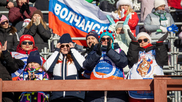 Биатлонные болельщики в Ханты-Мансийске.