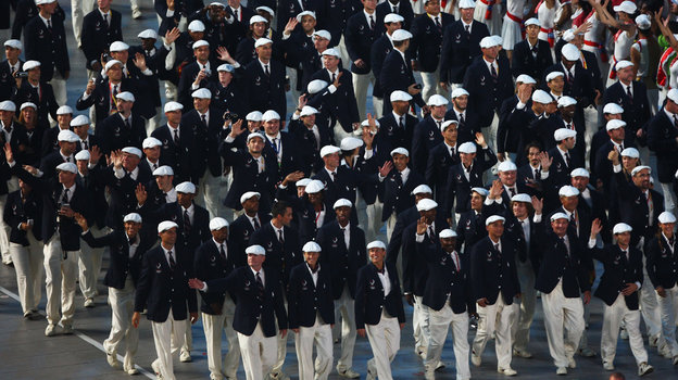 Американская сборная на открытии пекинской Олимпиады