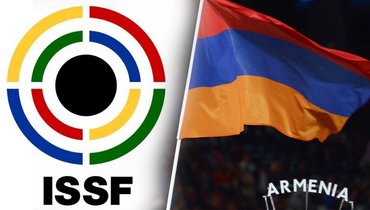 Флаг ISSF и национальный флаг Армении