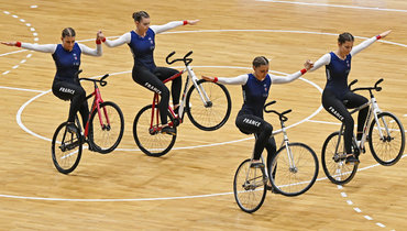 Спортсменки из сборной Франции на чемпионате мира по велоспорту в Глазго