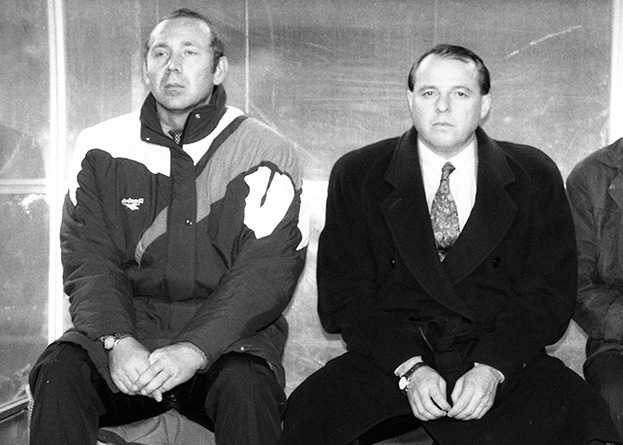 Олег Романцев и Александр Тарханов в сборной России.