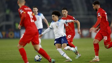 Сборная Англии сыграла вничью с Северной Македонией в отборе на Евро-2024