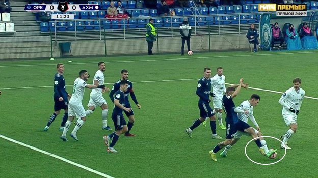 Эпизод матча «Оренбург» — «Ахмат».