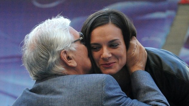 Евгений Трофимов и Елена Исинбаева на чемпионате России в 2013 году.