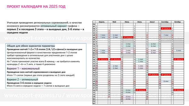 Проект календаря на 2025 год