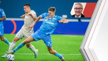 Кристиян Бистрович и Александр Соболев в матче «Зенит» — ЦСКА (0:0). 1 марта. Санкт-Петербург.