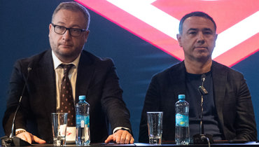 Генеральный и спортивный директора «Спартака» Олег Малышев и Франсис Кахигао.