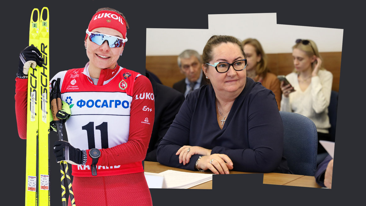 Лыжница Анастасия Кулешова и президент Федерации лыжных гонок России Елена Вяльбе
