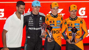 Новак Джокович, Джордж Расселл, Оскар Пиастри, Ландо Норрис.