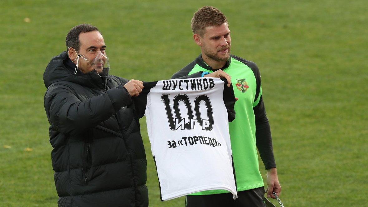 Владелец «Торпедо» Роман Авдеев и Сергей Шустиков в 2020 году.