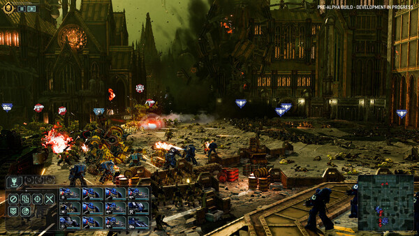 Вид на тактические сражения Total War: Warhammer 40,000 вблизи.
