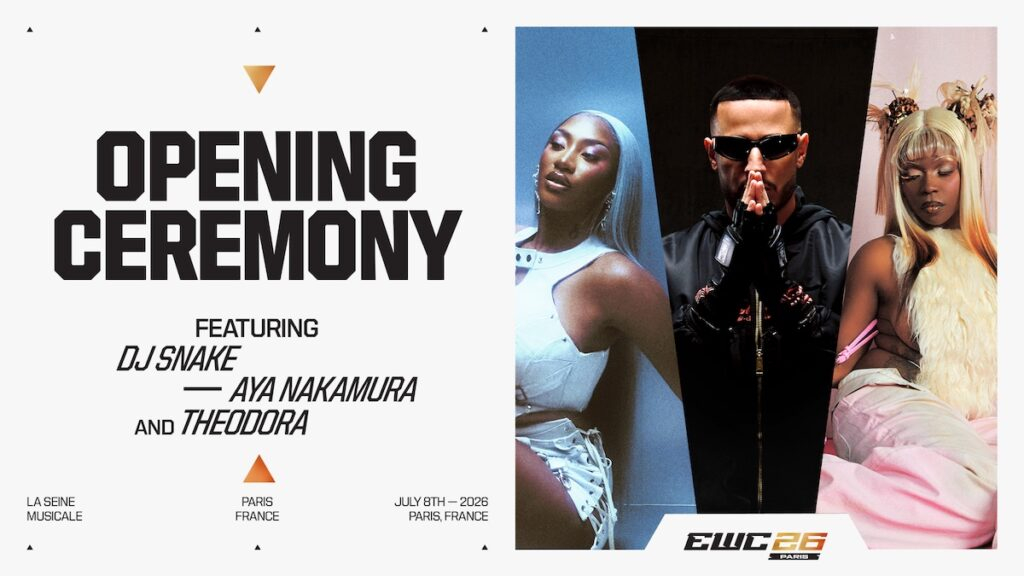 DJ Snake, Aya Nakamura и Theodora на постере EWC.