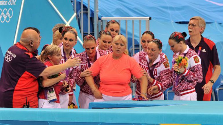 Вчера. Лондон. Татьяна ПОКРОВСКАЯ и ее чемпионская команда. Фото - Алексей ИВАНОВ, "СЭ". Фото «СЭ»