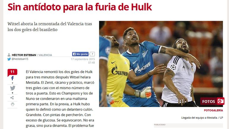 Las Provincias о матче