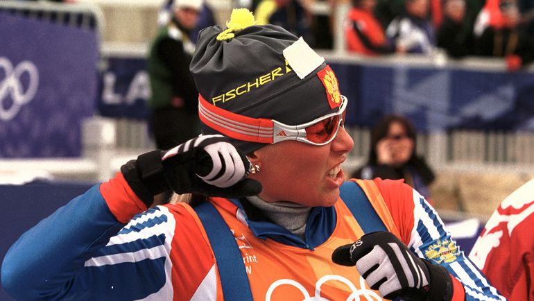 2002 год. Юлия ЧЕПАЛОВА - олимпийская чемпионка Солт-Лейк-Сити. Фото Александр ФЕДОРОВ, "СЭ"