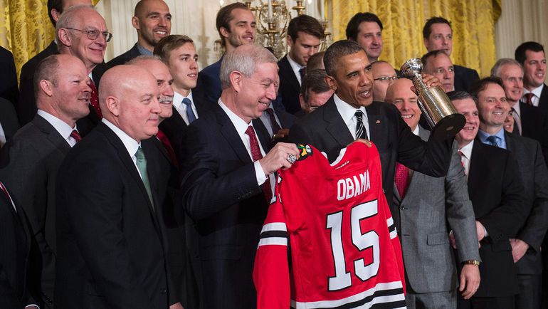 "Чикаго" на приеме у президента США Барака ОБАМЫ. Но его в составе "Ястребов" не будет. Фото AFP