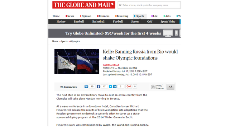 The Globe and Mai. The Globe and Mai.